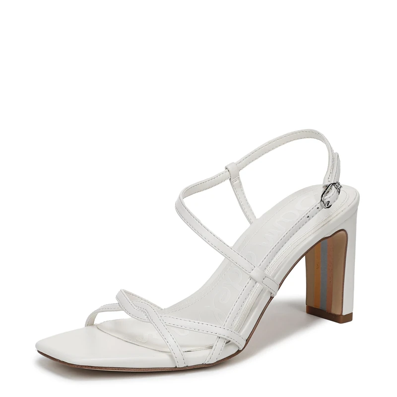 Sam Edelman Women's Elissa Strappy Heeled Sandals, Bright White, Medium Fit, UK 6