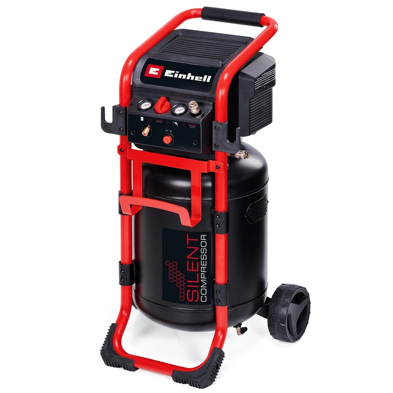 Einhell Silent Compressor 1650W, Max. 10 Bar, 50L Tank, 270 L/M Intake Capacity, 70 dB Whisper Quiet Compressor, 2 Pressure Gauges, Pressure Reducer, Oil-Free TE-AC 270/50 - Image 1