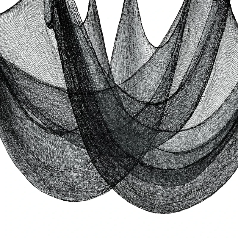 AUXHCYL Halloween Creepy Cloth Decorations, 120 x 600cm Black Spooky Scary Gauze Decor Halloween Decorations for Party Indoor Outdoor