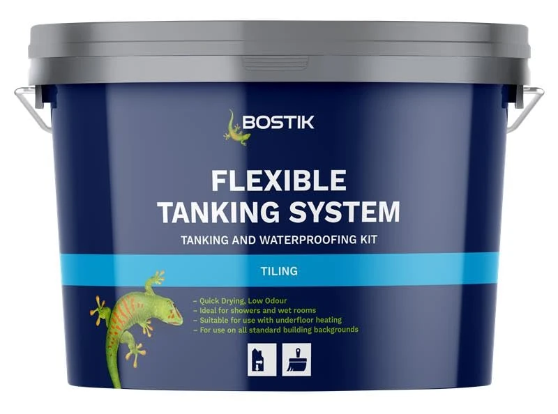 Bostik Felxible Tanking System | Rapid Setting Kit | Includes: Flexible Liquid, 10m Jointing Tape, Floor Matting and Primer | 5.6KG