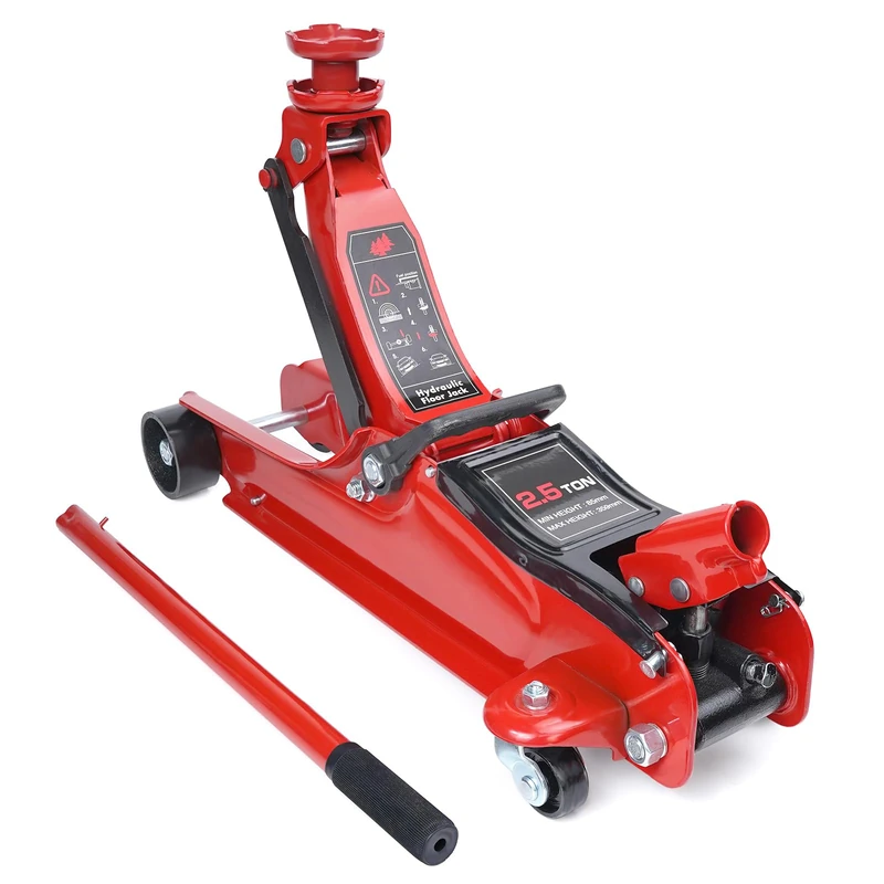 HYCHIKA Racing Trolley Jack, Car Jack Hydraulic Jack Piston Quick Lift Pump, 2.5 Tonne Load Capacity, Lifting Range 135-380mm, for Cars/SUVS/Auto Repairing