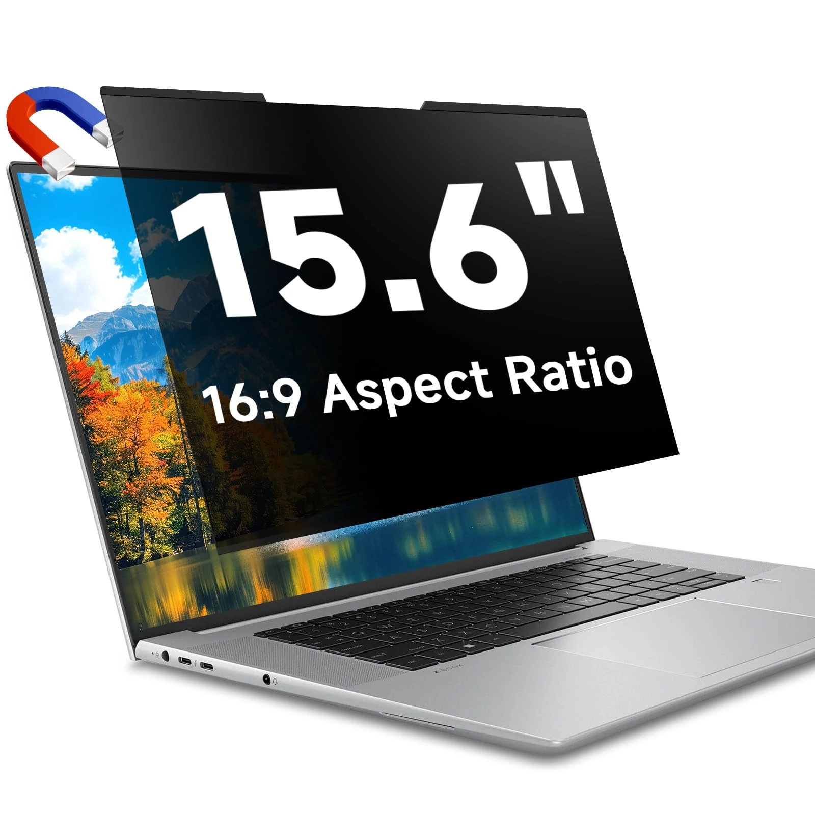 STARY Laptop Privacy Screen 15.6 Inch Magnetic, 16:9 Aspect Ratio Removable Anti Spy Blue Light Glare Laptop Privacy Screen Filter for Dell/Hp/Acer/Lenovo/Samsung/Asus/Sony