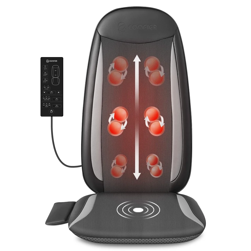 COMFIER Shiatsu Back Massager with Heat,Massage Chair Pad for Back Relief deep,Heated seat Cushion,Chair Massager for Neck,Hip with Kneading & Vibration,Home Office,Gifts for Women Men,Dad,Mom