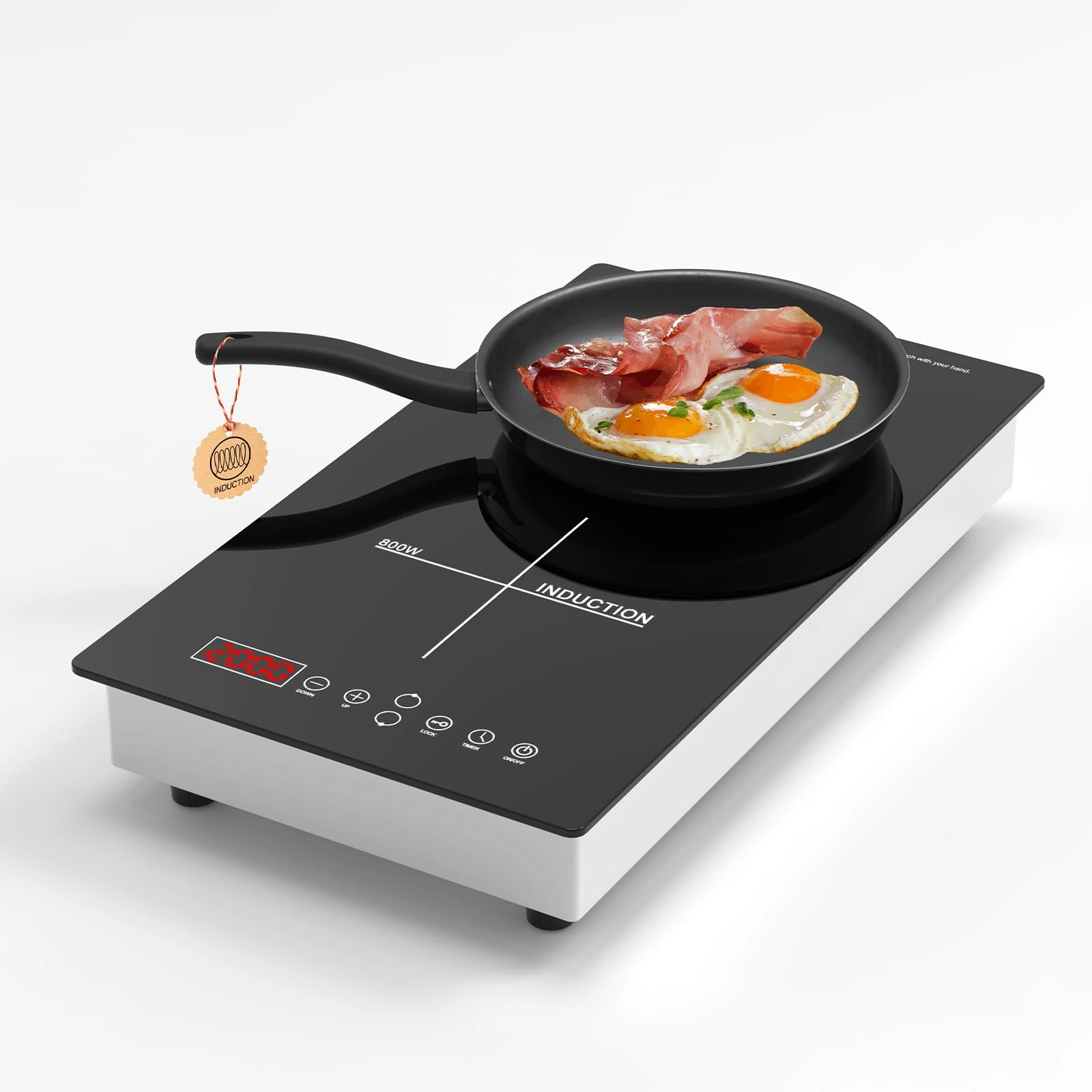 Nardea 3500W Electric Induction Hob – 2 Ring induction hob;Double Induction Hob, Portable Induction Hob for Cooking, 2-Burner Electric Induction Cooktop, Fast & Efficient