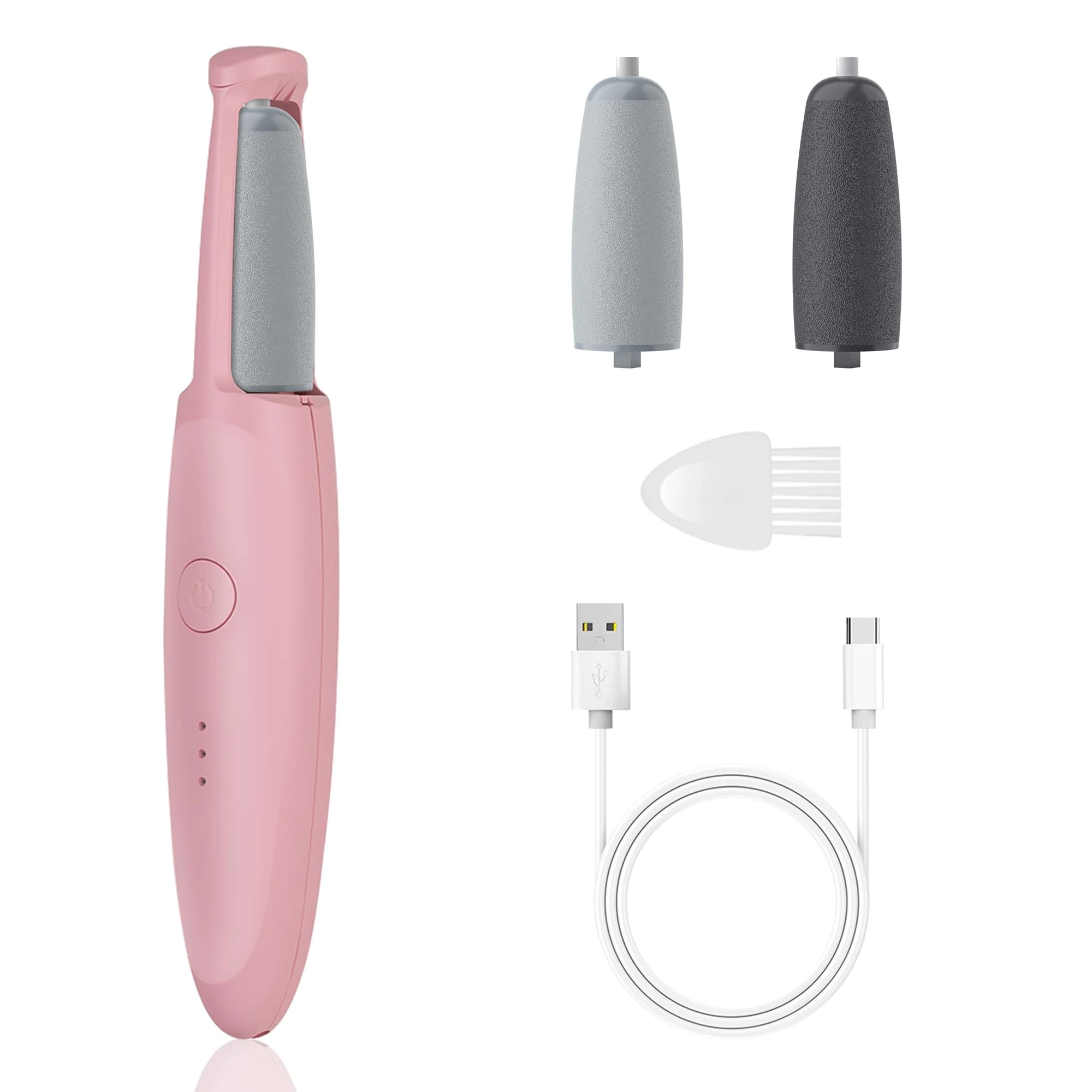 UQQU Electric Foot File, Electric Callus Removers for Feet, Rechargeable Electric Foot Callus Remover Pedicure Kits, Removes Dry Skin for Smoother Feet, Foot Care for Dead Skin Calluses - Pink