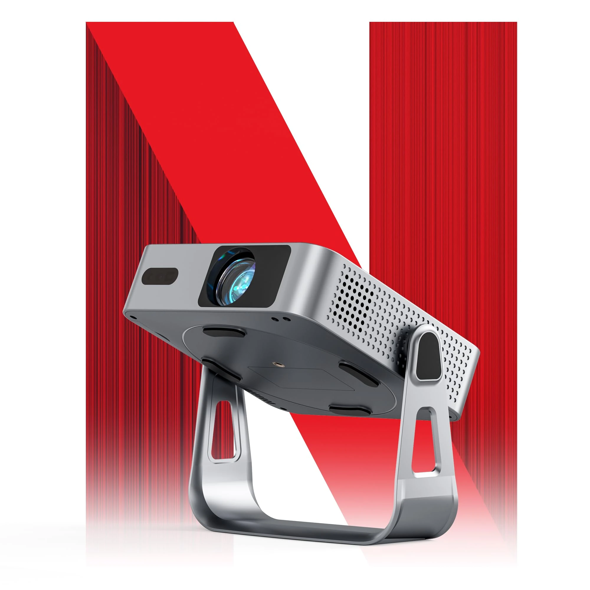 [Ultra-Thin & NetfIix Officially] Smart Mini Projector 4K, VISSPL Auto Focus & Keystone WiFi 6 & Bluetooth 26000 Lumen 1080P Full HD Portable Projector for Bedroom/Outdoor/Phone/iOS/Android