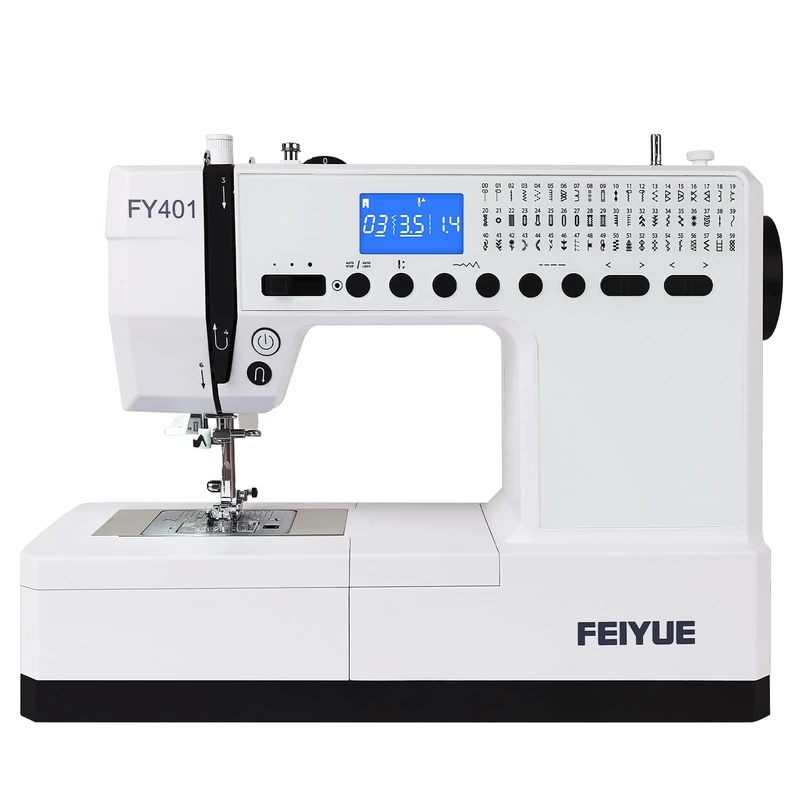 FEIYUE FY401 Electronic Sewing Machine, 60 Stitches, Digital LCD, Easy One-Touch Operation, Portable & Versatile for Beginners and Crafters, Home Sewing & DIY Projects