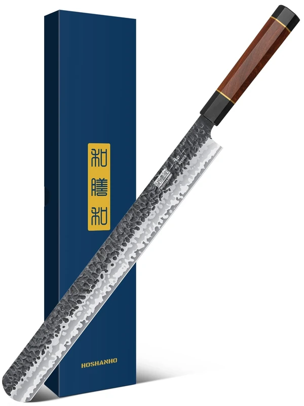 HOSHANHO 12 Inch Brisket Knife, Japanese Carving Knife for Meat Cutting and BBQ, Hand Forged Razor Sharp Slicing Knives with Ergonomic Octagonal Handle