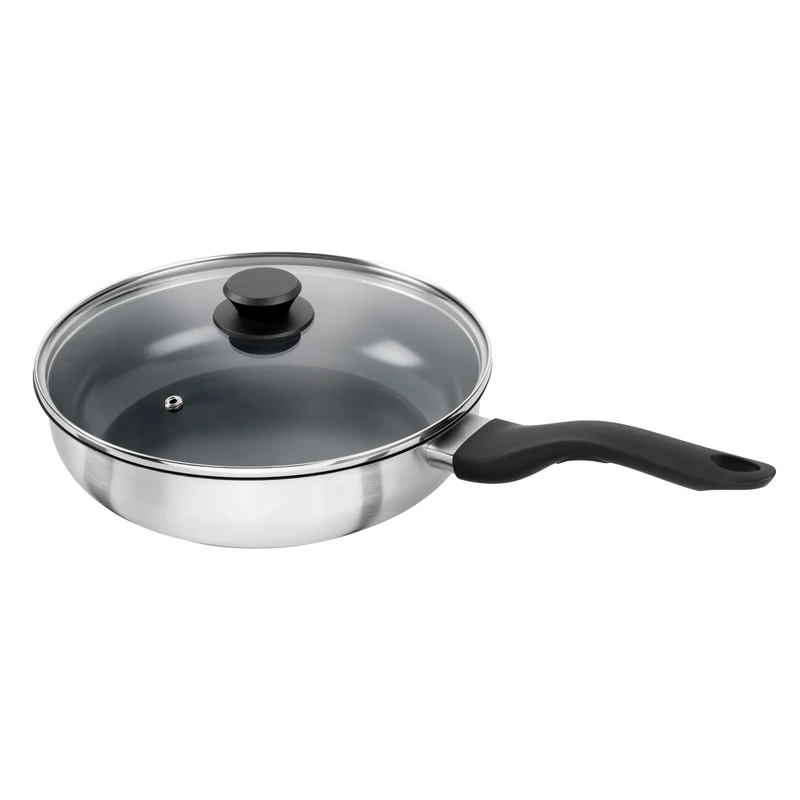 HENCKELS by ZWILLING Stream 28 cm Sauté Pan with Lid with Non-Stick Ceramic Coating Suitable for Induction Cookers, Silver