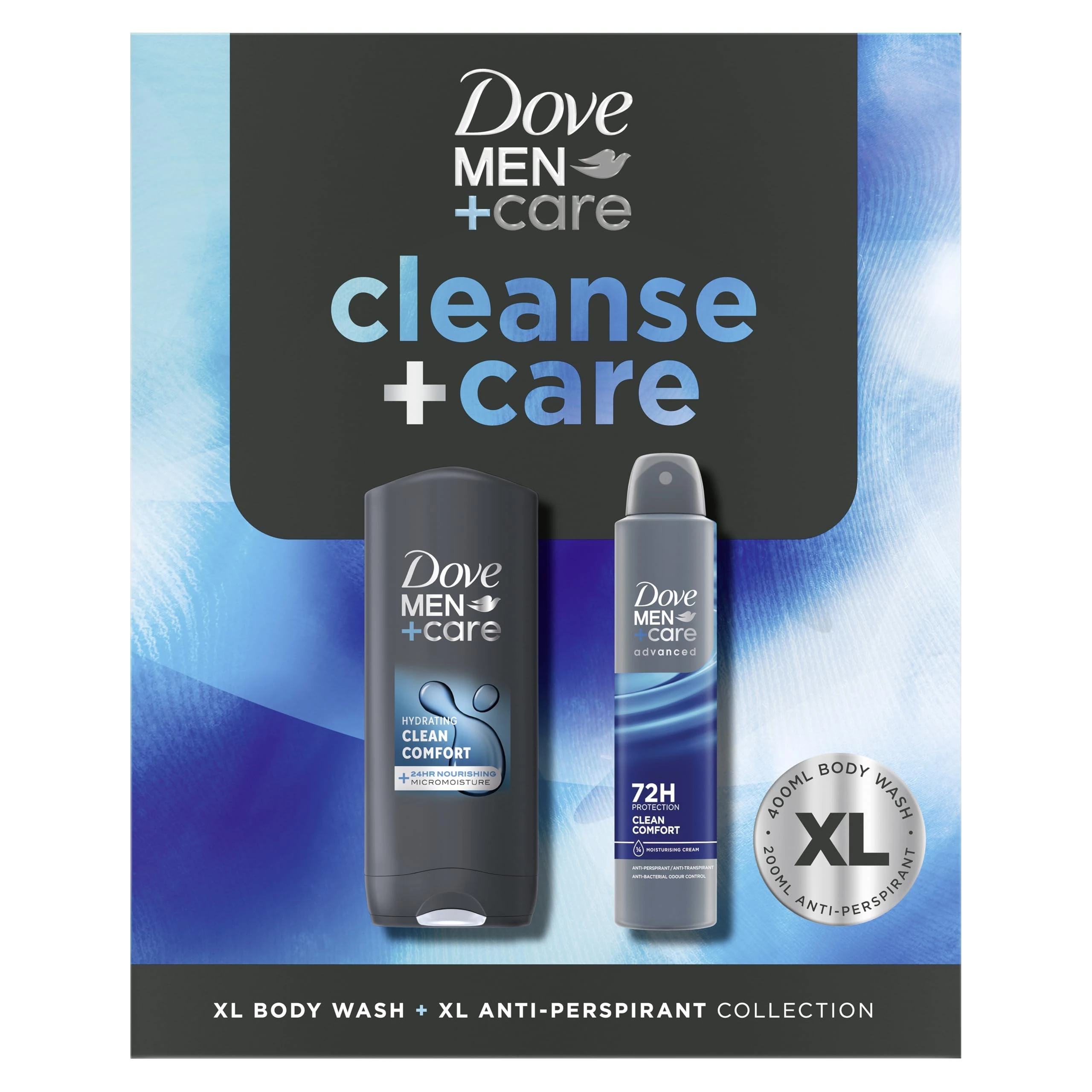 Dove Men+Care Cleanse+Care XL Duo Gift Set body wash and anti-perspirant deodorant perfect gifts for him 2 piece