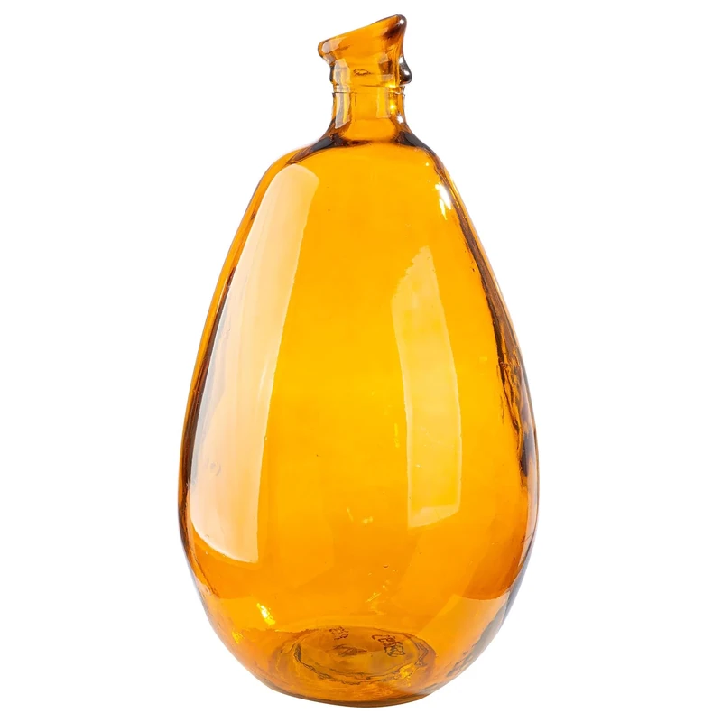 GILDE Organical Vase, Glass, Brown, Height 47 cm x Diameter 26 cm, Bulbous Decorative Vase, European Production, Recycled Material