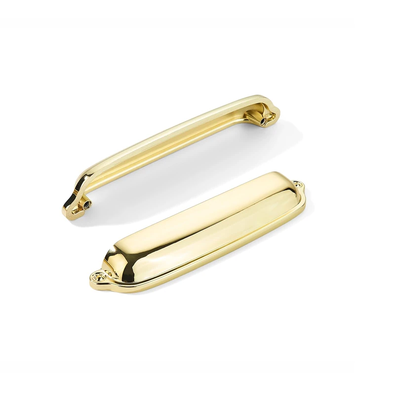 khtumeware 10 Pack Brass Cup Pulls - 4 Inch Cabinet Handles