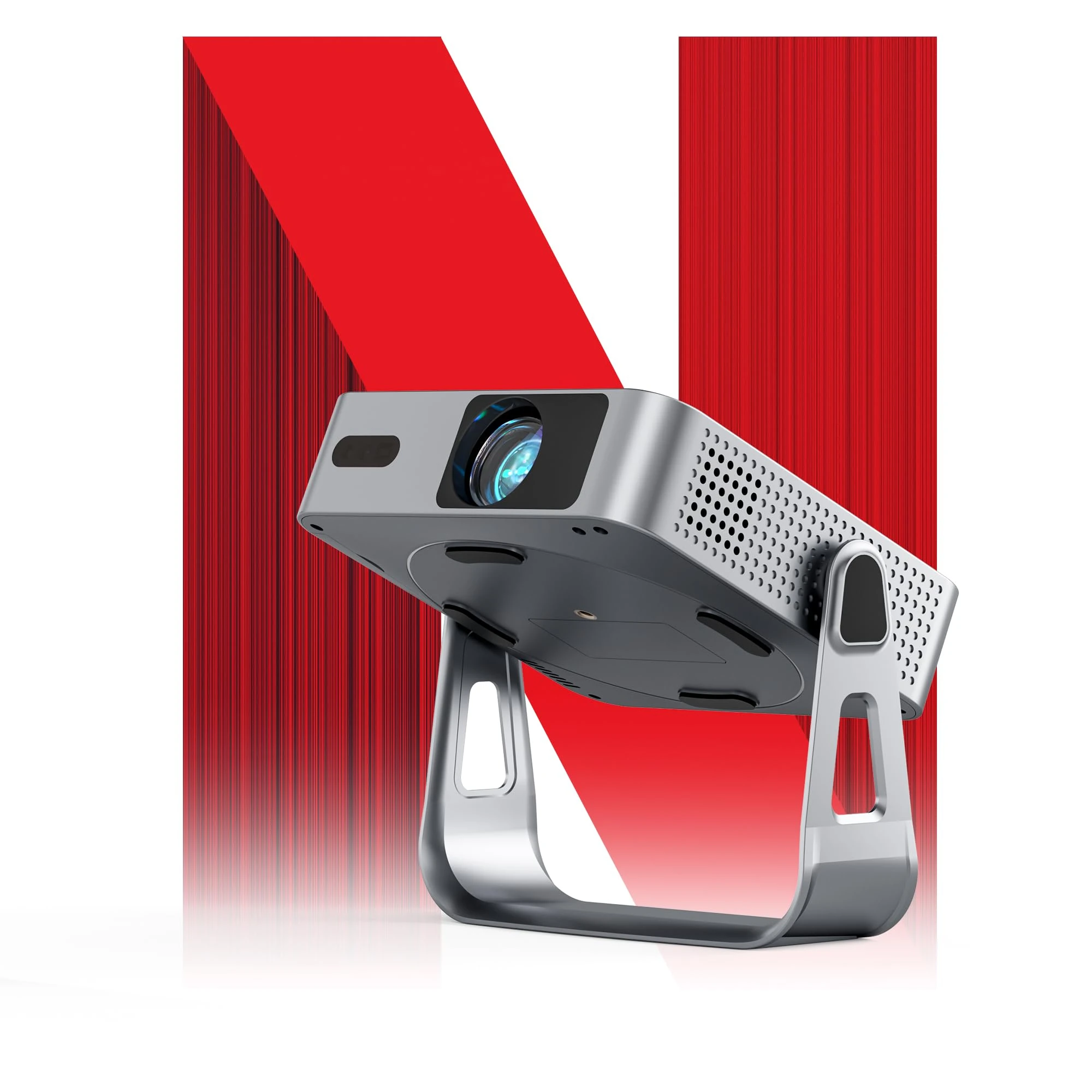 [Ultra-Thin & NetfIix Officially] Smart Mini Projector 4K, VISSPL Auto Focus & Keystone WiFi 6 & Bluetooth 24000 Lumen 1080P Full HD Portable Projector for Bedroom/Outdoor/Phone/iOS/Android