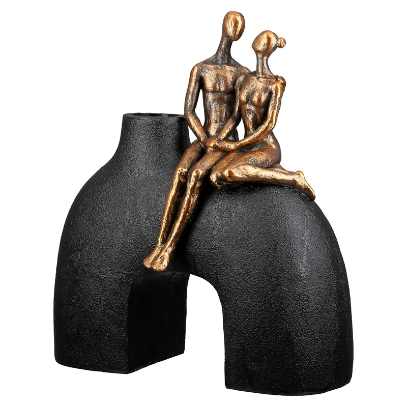 Casablanca Vase Movement – Resin – Black – Metallic Look – Width 23 cm – Man – Woman Shape