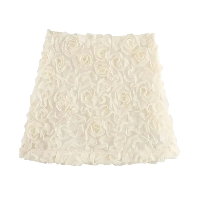 Women's Casual Slim Fit Mini Skirt Elegant and Comfortable Loose Skirt White XS