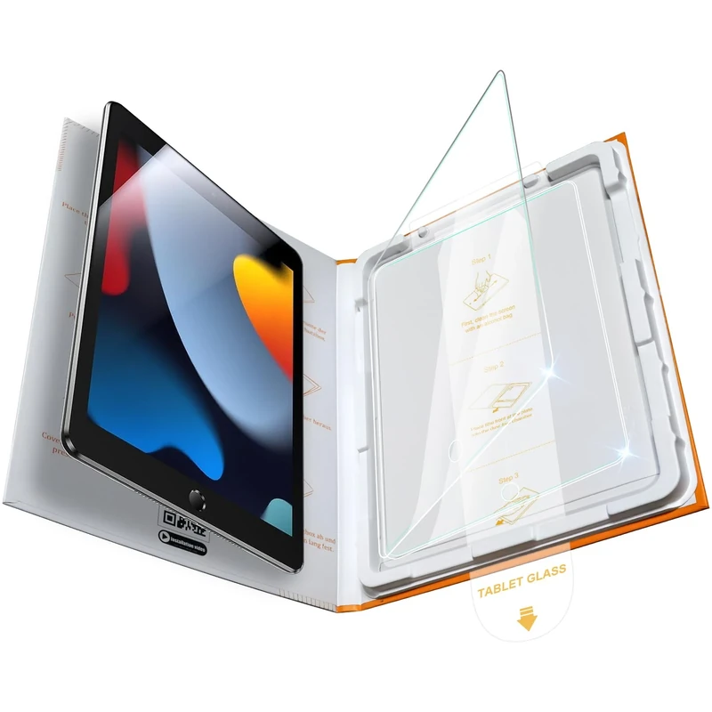 TOPESCT IPad 10.2 inch Screen Protector[2 Pack], Tempered Glass Film for Apple iPad 2021 2020 2019 (9th / 8th / 7th Generation) (2 Pack With Easy Application Tray)