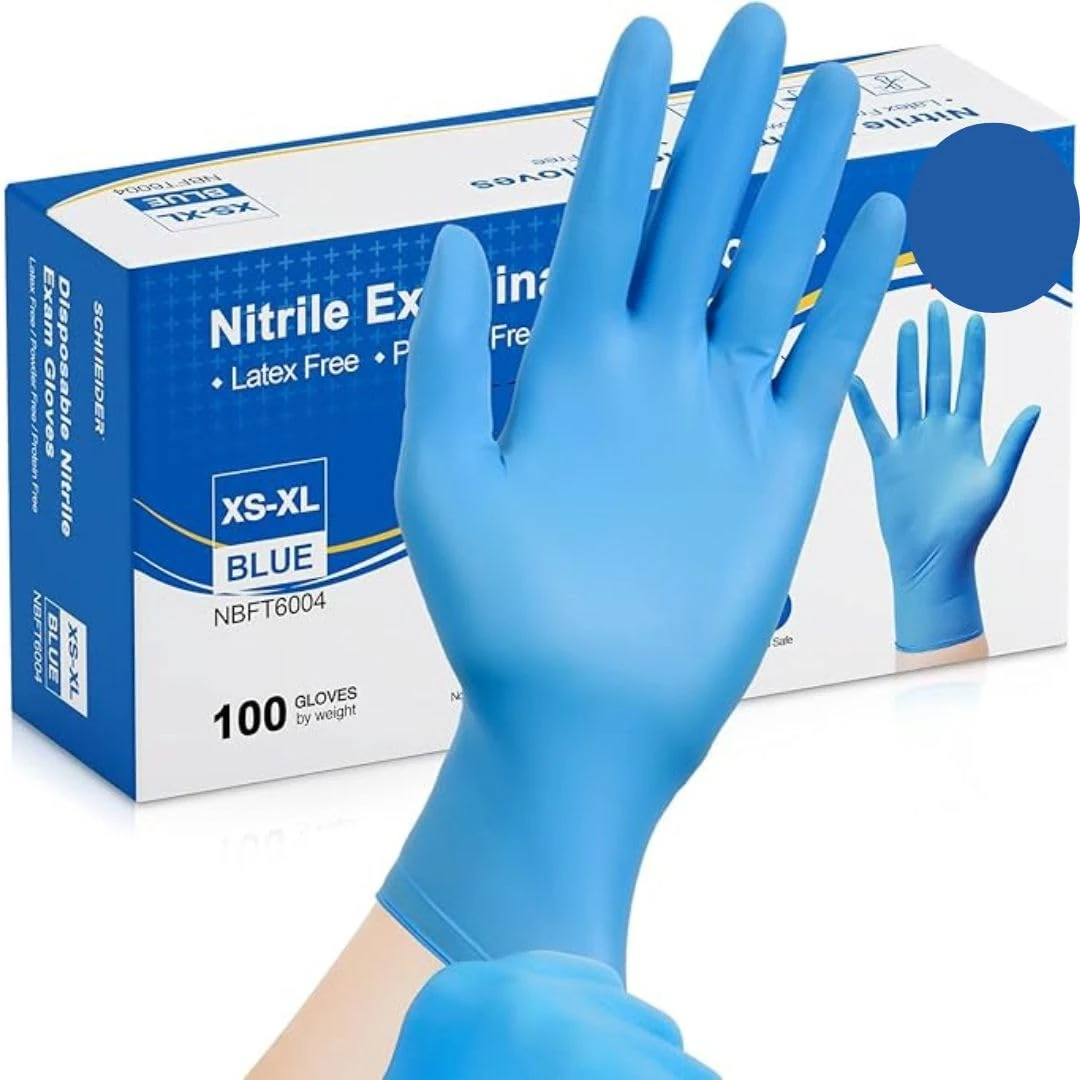 MEDITOP 400 x Blue Disposable Large Nitrile Examination Gloves Multipurpose,Mechanical, Industrial, Hair & Beauty, Janitorial, Multipurpose-Powder Free(400 Gloves, L)