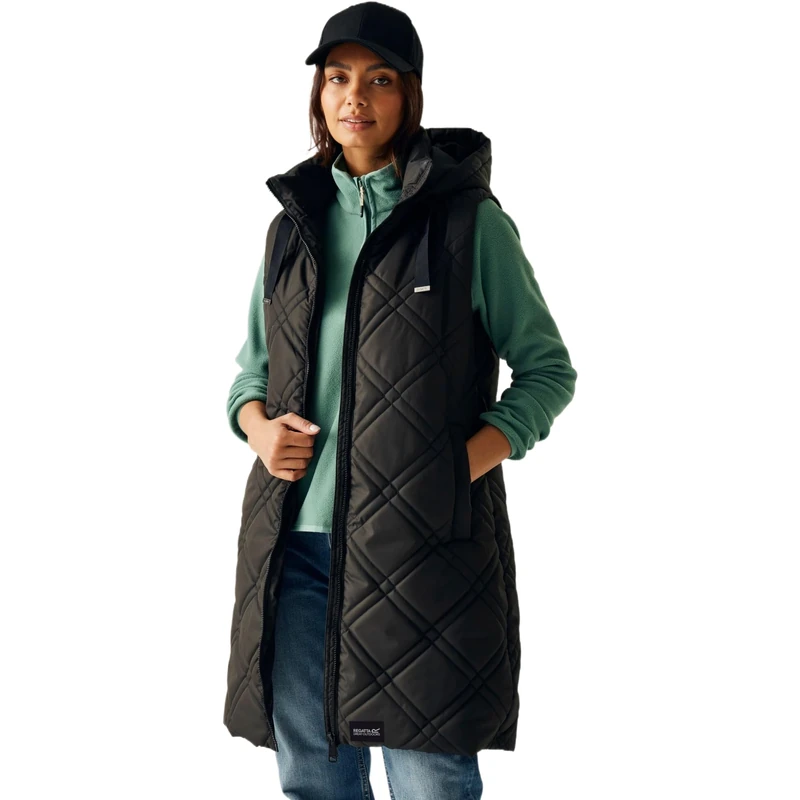 Regatta Womens Rurietta Long Length Bodywarmer Water Repellent Insulated Gilet