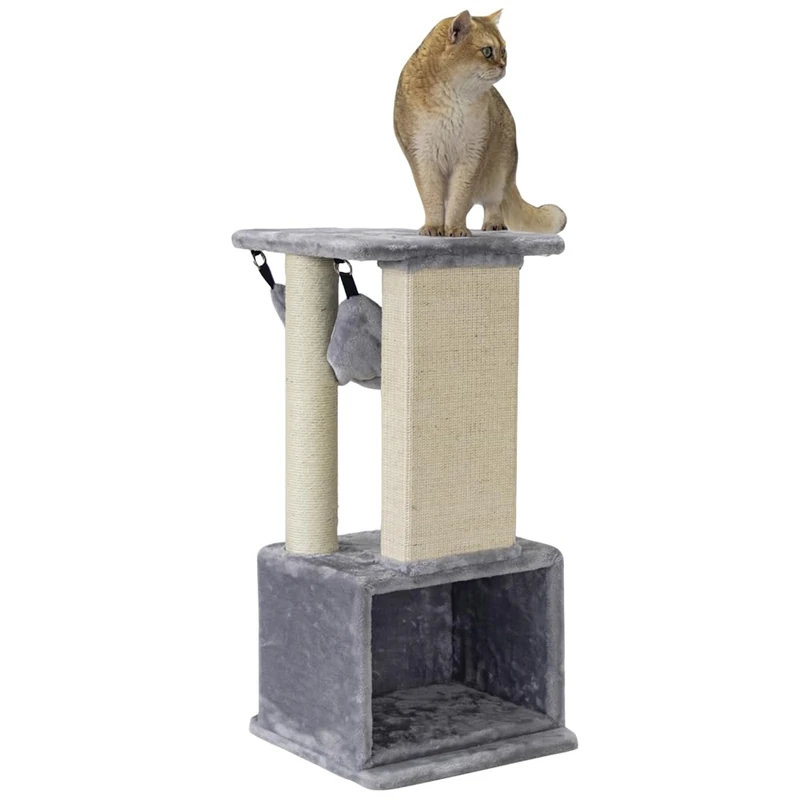Nobby Idris Cat Scratching Post Grey 40 x 40 x 88 cm