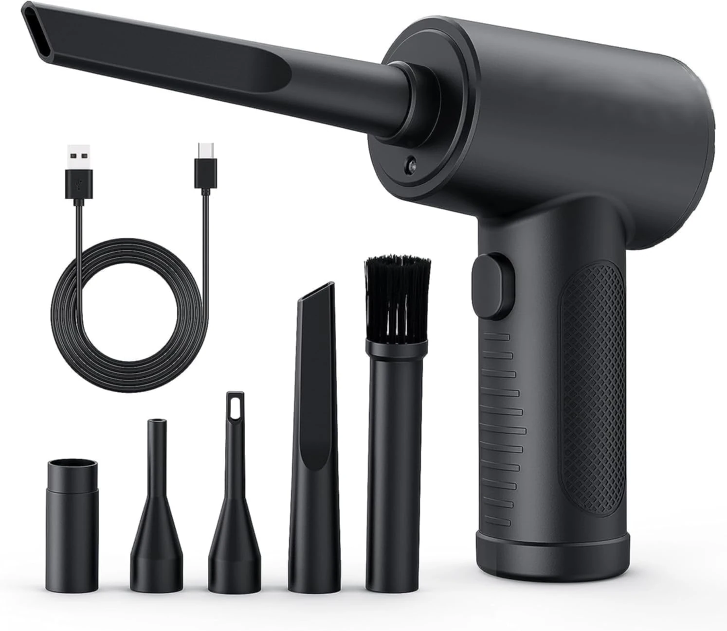 Hausamara Compressed air Duster - 51000RPM 3 Speeds Electric Air Duster, 7600mAh Battery Cordless Dust Blower for Keyboard Cleaner,Rechargeable Air Blower AIC Can for Office Computers