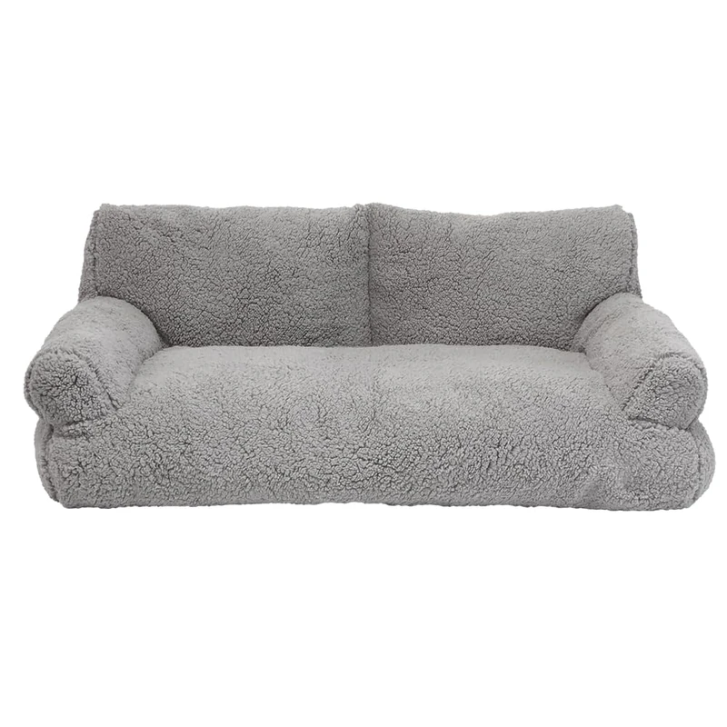 Nobby Comfort Plush Sofa Classic Teddy Light Grey L x W x H: 100 x 65 x 35 cm