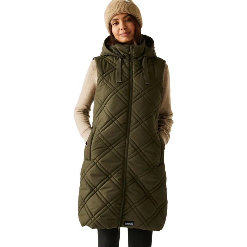 Regatta Womens Rurietta Long Length Bodywarmer Water Repellent Insulated Gilet