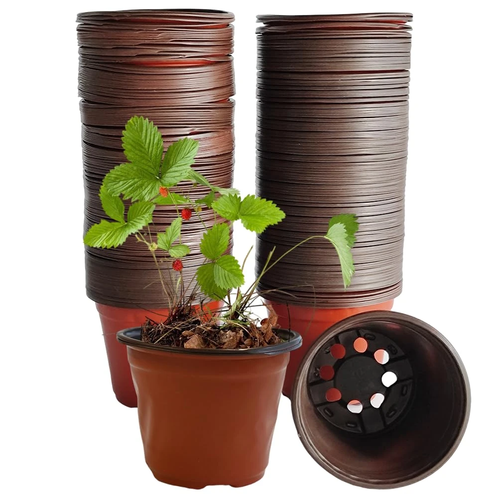 Armo® 100 Pack Plastic Plant Pots 10CM Seed Seedling Flower Vegetable Herbs Growing Greenhouse Plant Pot