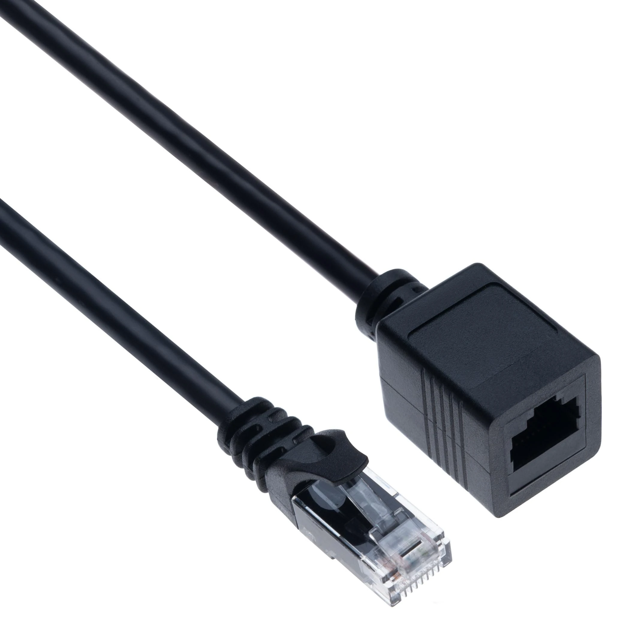 Keple Ethernet Extension Cable 10m Cat6 Adapter Male to Female RJ45 Extender Network Connector Compatible with Cat5 Cat5e PC Laptop Router Modem Switch TV Printer CCTV Devices (Black)