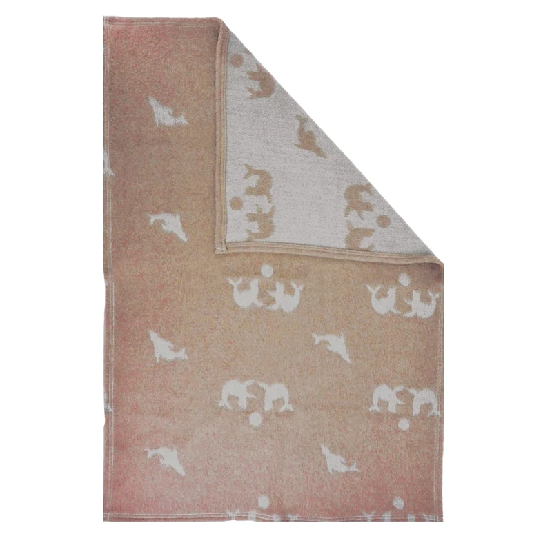 Mon PTIT Dodo Sea Wolf Blanket (Merinos) 80 x 100 cm Coral - Image 1