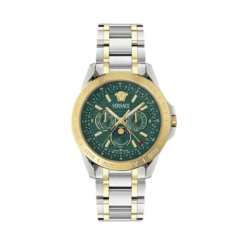 Versace Men's Multi Dial Swiss Quartz Watch with Stainless Steel Strap VE0K00325