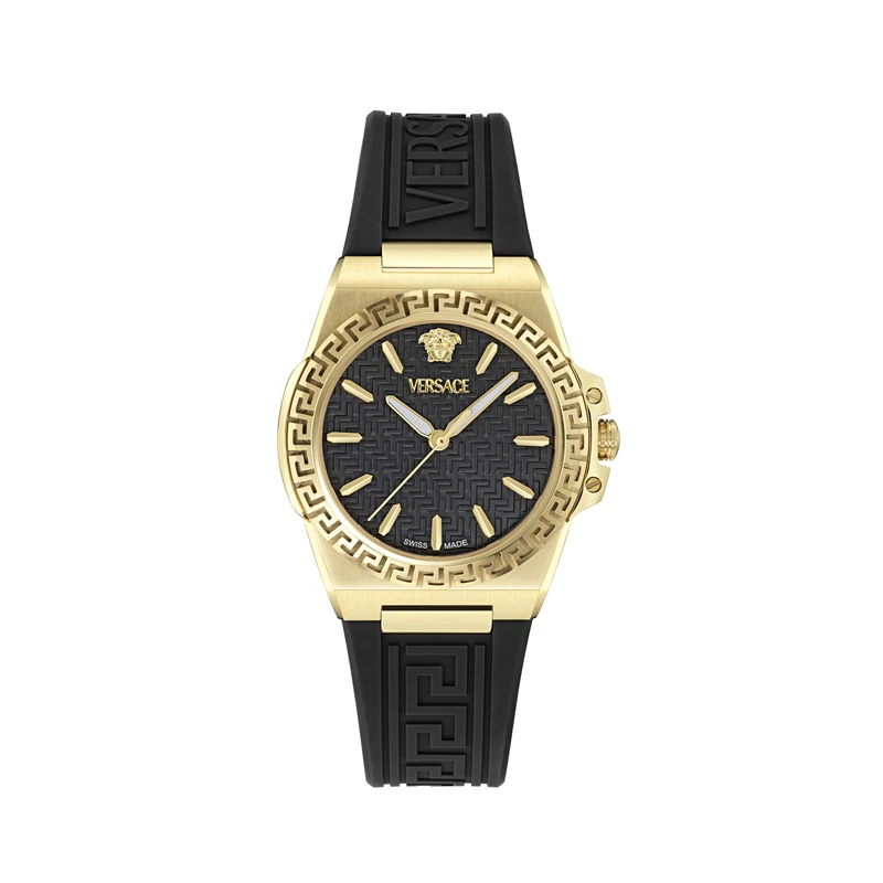 Versace Women's Analogue Swiss Quartz Watch with Plastic Strap VE0D00225