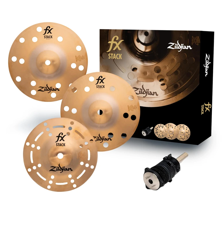 Zildjian FX Stacks 8” Cymbal Stack – Modular Percussion FX Cymbals – Adjustable Bright to Raw Tone – Includes Cymbolt Mount – Perfect for Creative Drumming Styles – Bronze Alloy - FXSTK8