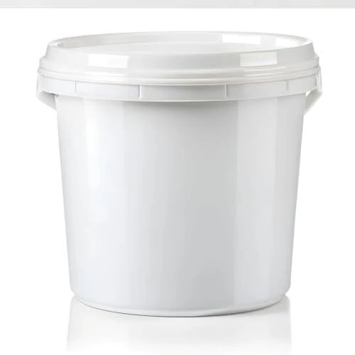 BW WHOLESALE - 20ltr x 20 Buckets - White Bucket With Lid - Food Safe Stable Airtight Leak Proof Odorless Plastic Storage Container With Handle (20, 20 Ltr)