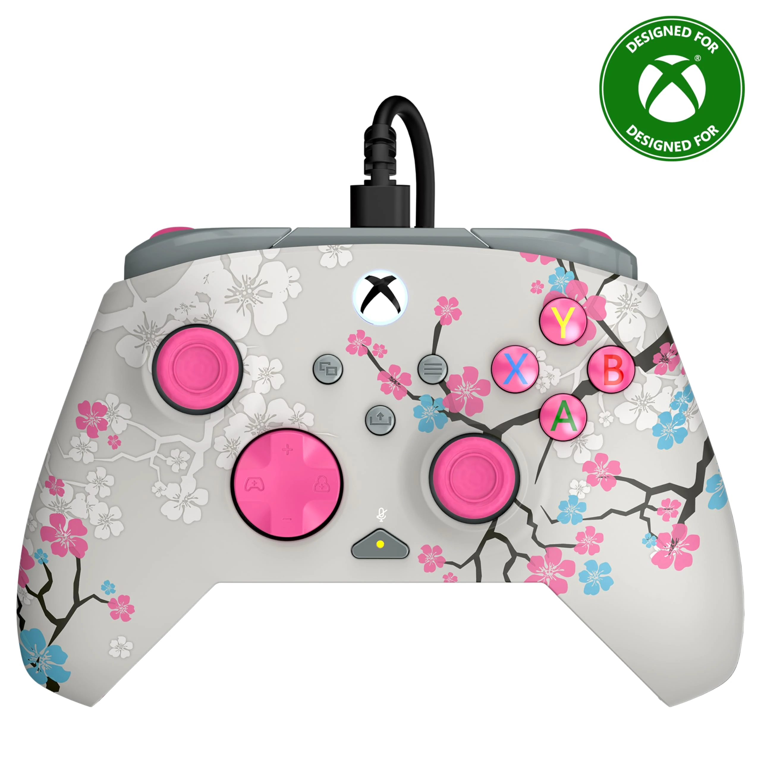 Turtle Beach Rematch Advanced Cherry Blossom Wired Gaming Controller for Xbox and PC – Glow, Officially Licensed by Xbox, Remappable Buttons, Hall-Effect Hair Triggers, 8ft Cable