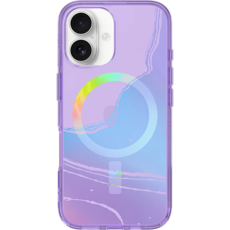 OtterBox iPhone 16 Symmetry Series Clear Case - Galactic Dreaming Purple