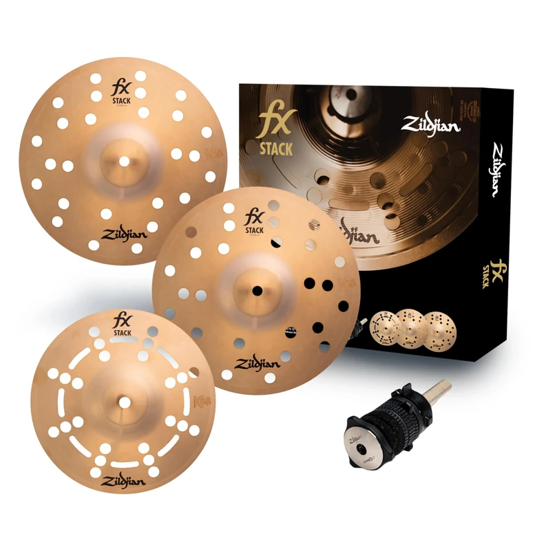 Zildjian FX Stacks 10” Cymbal Stack – Modular FX Cymbals with Adjustable Articulation – Bright & Cutting Percussion Sounds – Includes Cymbolt Mount – Bronze Alloy Construction - FXSTK10