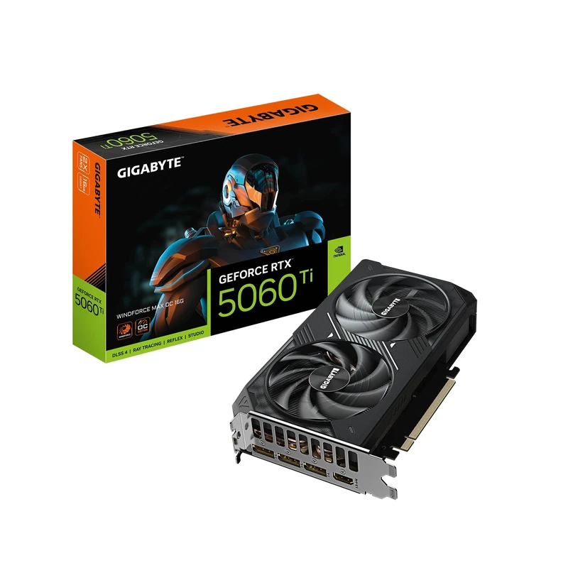 GIGABYTE GeForce RTX 5060 Ti WINDFORCE MAX OC 16G Graphics Card, 16GB 128-bit GDDR7, PCIe 5.0, WINDFORCE Cooling System, GV-N506TWF2MAX OC-16GD Video Card
