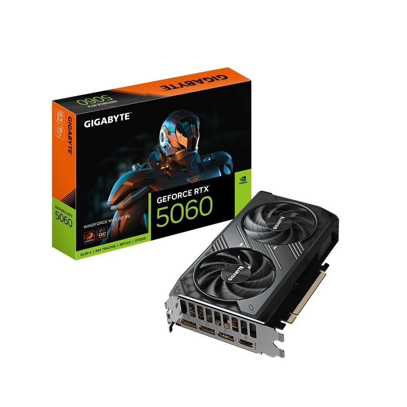 GIGABYTE GeForce RTX 5060 WINDFORCE MAX OC 8G Graphics Card 8GB 128bit GDDR7 PCIe 5.0 WINDFORCE Cooling System GV-N5060WF2MAX OC-8GD Video Card