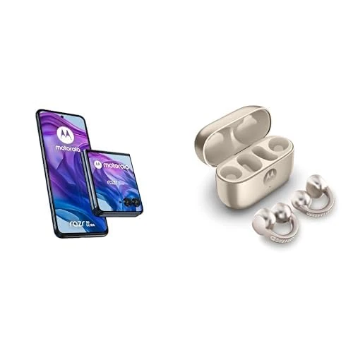 Motorola Razr50 Ultra Midnight Blue and Moto buds loop w/crystals by Swarovski