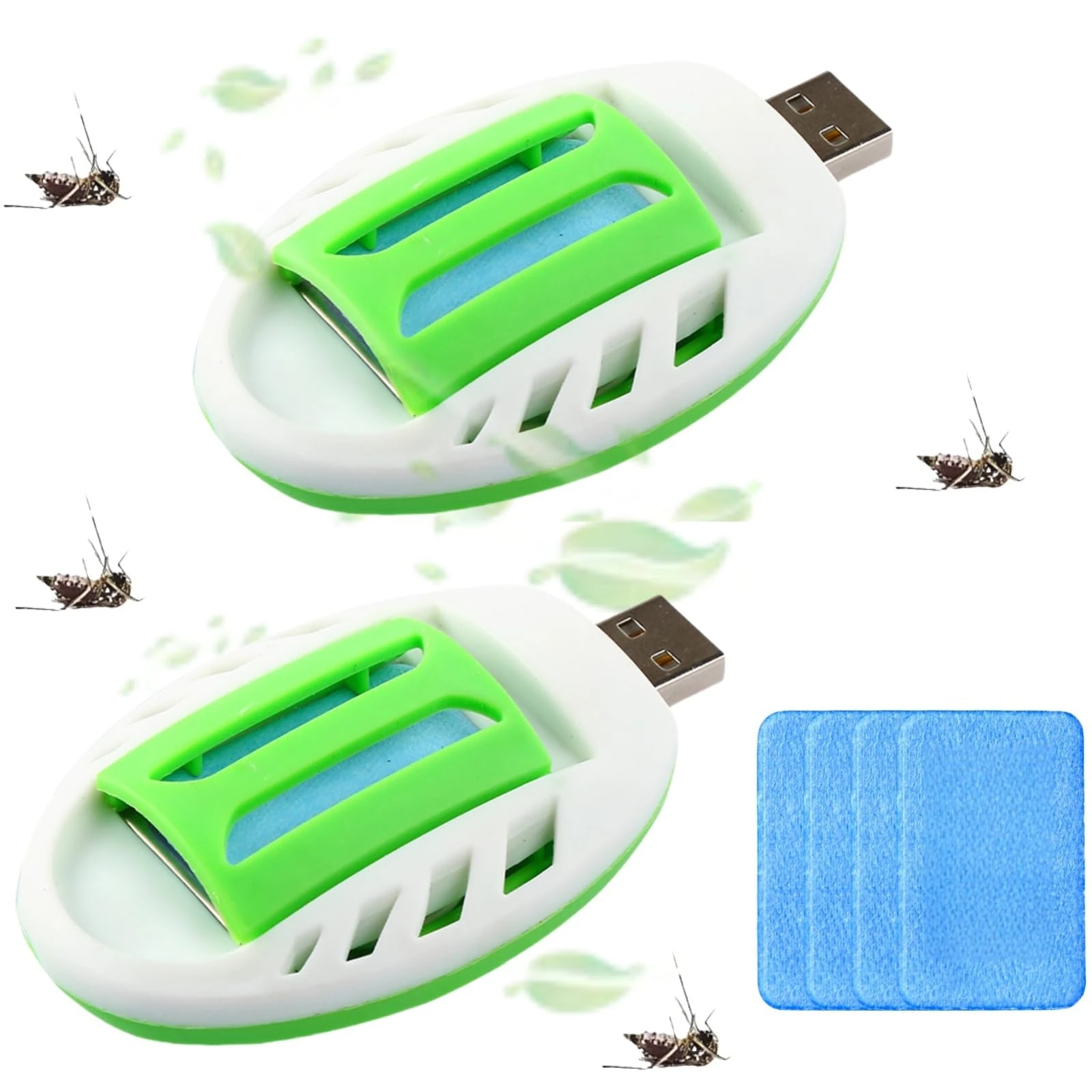 2 PCS Portable USB Mosquito Kil/ler with 120 Repellent Tab/lets,USB Mosquito Repellent Plug In,Portable Safety Summer Sleep Insect repellent,Electric Mosquito Repeller,Indoor Insect Repellent