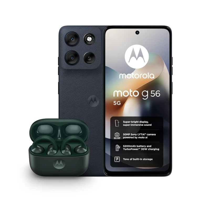 Motorola G56 8+256 PANTONE Black Oyster and Moto buds loop - Green