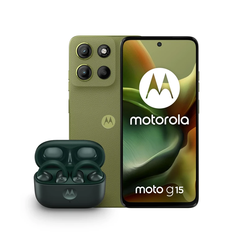 Motorola G15 Iguana Green 4+128 and Moto buds loop - Green