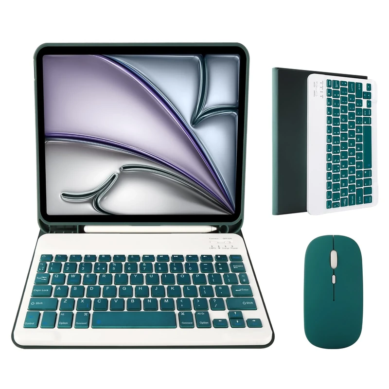 Nsyee 10.9&11 Inch Keyboard Case with Mouse Compatible with iPad Air 11" (M3 2025 / M2 2024) & iPad Pro 11" (4th/3rd/2nd/1st Gen), 10.9" Air 4th/5th Gen, Detachable Bluetooth UK Layout Keyboard