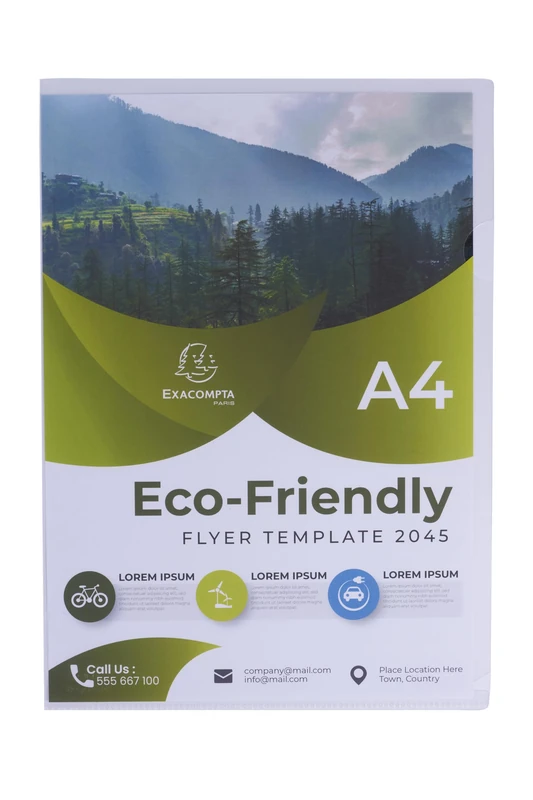 Exacompta 58320E A4 Corner Pockets - Box of 1000 - Crystal