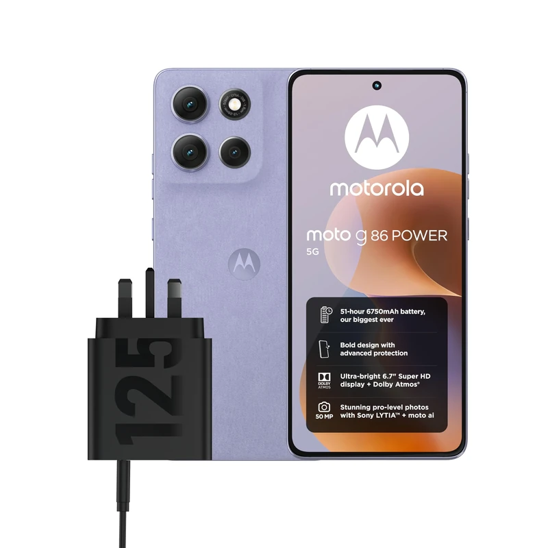 Motorola G86 8+256 Cosmic Sky and Moto UK charger - single port 125w