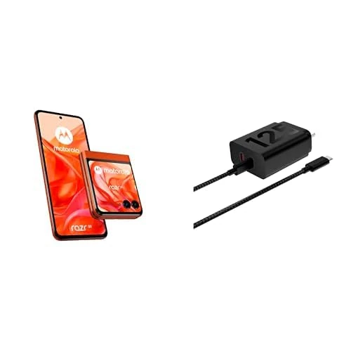 Moto Razr50 Spritz Orange and Moto UK Charger -Dual port 125w