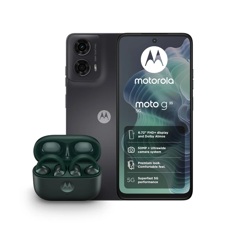Moto G35 Grey 4+128GB and Moto buds loop - Green