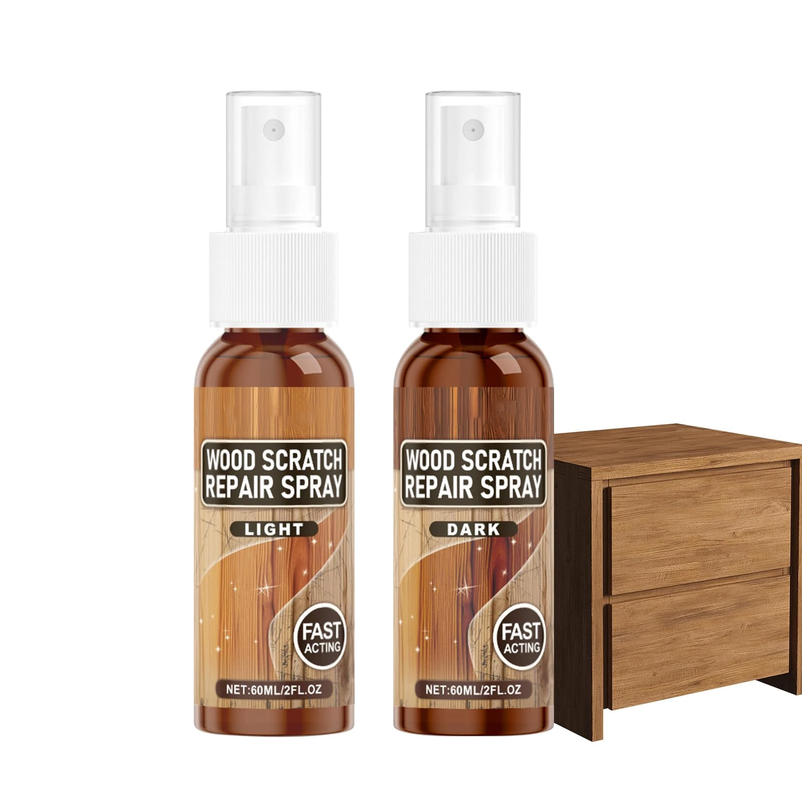 Fix Scratch Remover Spray - 60ml Wood Scratch Repair - Furniture Repair Spray - Furniture Repair Spray Kit for Scratches, Wood Floors Light and Dark Repair Furniture Scratch Floor Remover Kit