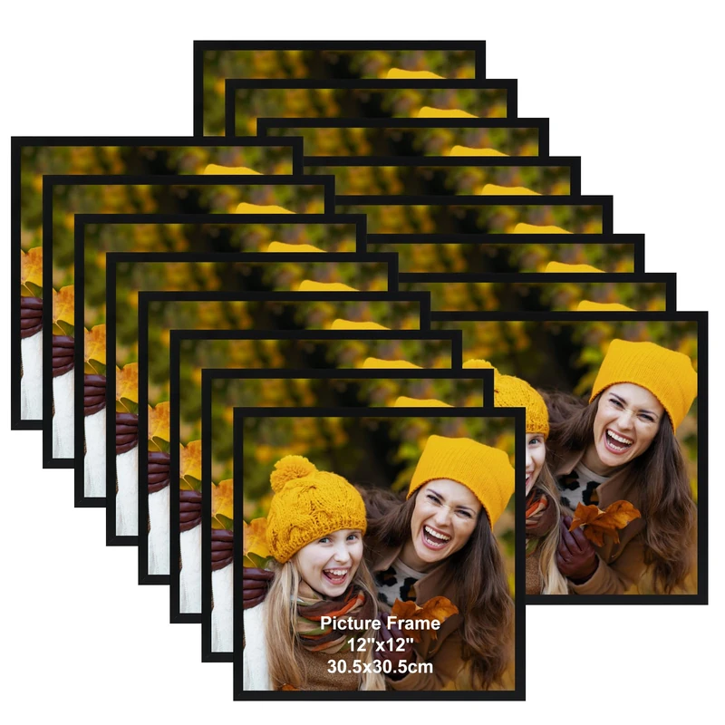 Ditwis 30x30 cm Picture Frames without Mat - Set of 16, 8x8 inch Photo Frame with Mat, Suitable for Bedrooms, Living Rooms - Wall and Table Display