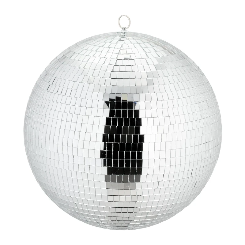 Relaxdays Mirror Ball, Ø 40 cm, Hanging Disco Sphere, with Metal Eyelet, for Parties, Reflective Light Effect, Silver